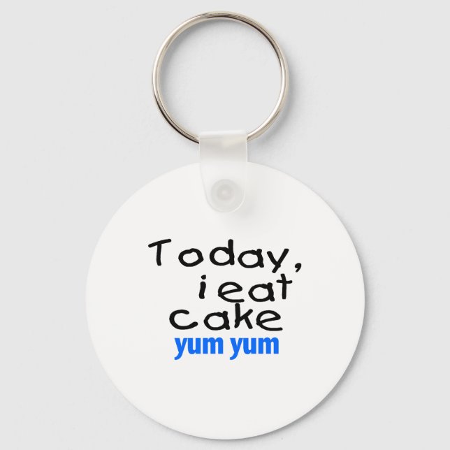 Chaveiro Hoje Eu Comi Yum (azul) Bolo (Frente)