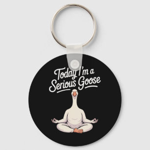 Chaveiro Hoje sou um ganso sério ganso de yoga engraçado