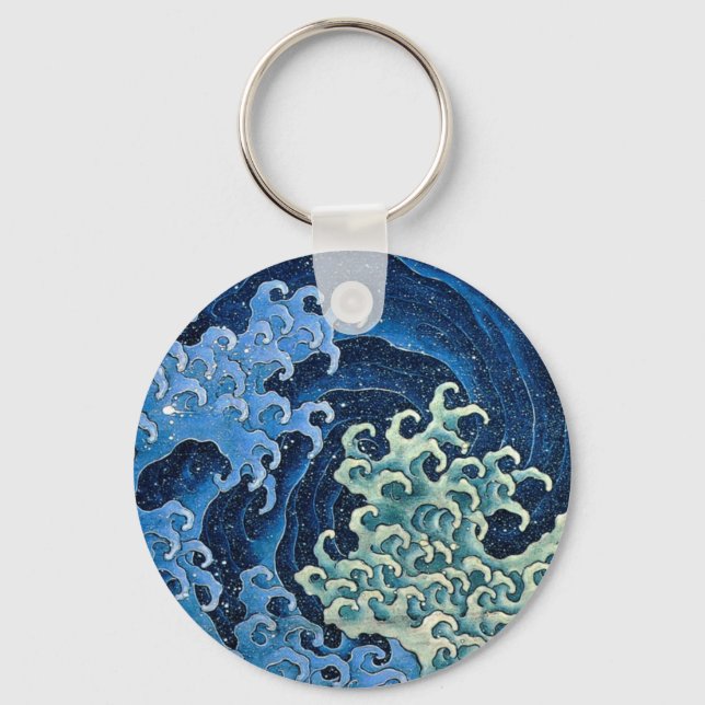 Chaveiro Hokusai Feminine Wave Japão Vintage Ocean (Frente)