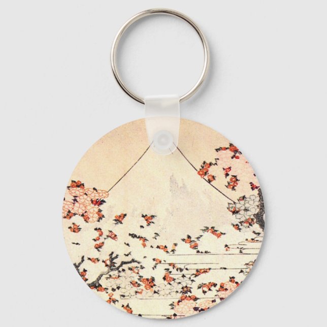 Chaveiro Hokusai Monte Fuji Cherry Blossoms Chave (Frente)