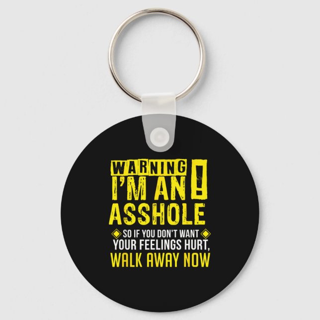 Chaveiro Hole Holes Warning Profanity Fun Gag Gift  (Frente)