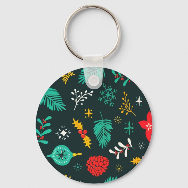 Chaveiro Holiday Christmas Holly Berries Fespresente Bauble (Frente)