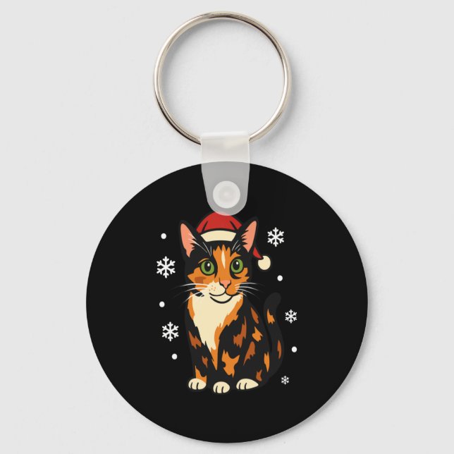 Chaveiro Holiday Kitten Cute Christmas Cat Design Uni Long  (Frente)