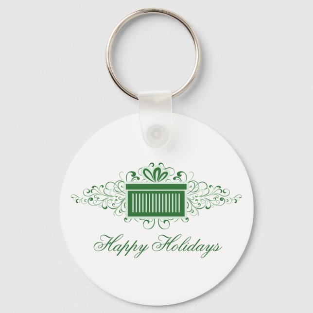 Chaveiro Holiday Swirls Present Keychain, Green