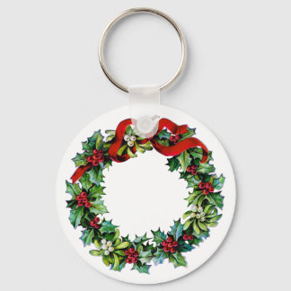 Chaveiro Holly e Mistletothe Christmas Wreath w/red Ribbon