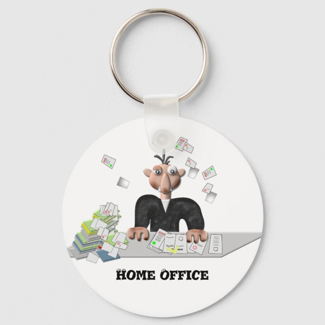 Chaveiro Home Office , Botão Personalizado (Frente)
