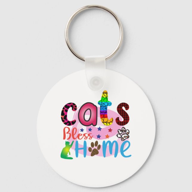 Chaveiro Home page do cinzeiro dos gatos de arte (Frente)