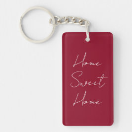 Chaveiro Home Sweet Home Custom Family Name Year Red