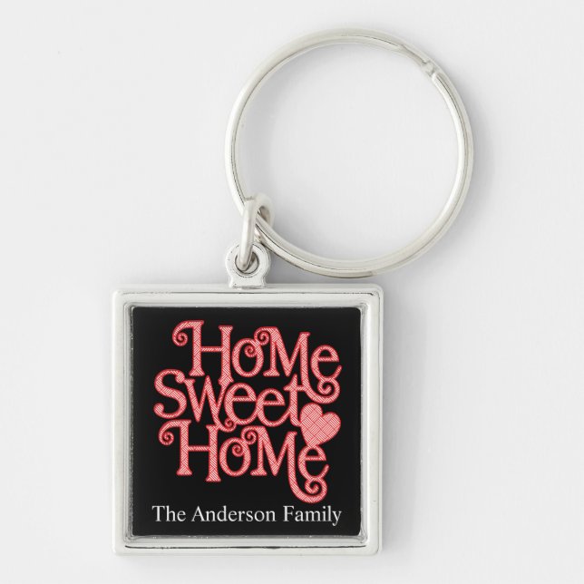 Chaveiro Home Sweet Home Large (2,00") Tecla Premium Square (Frente)