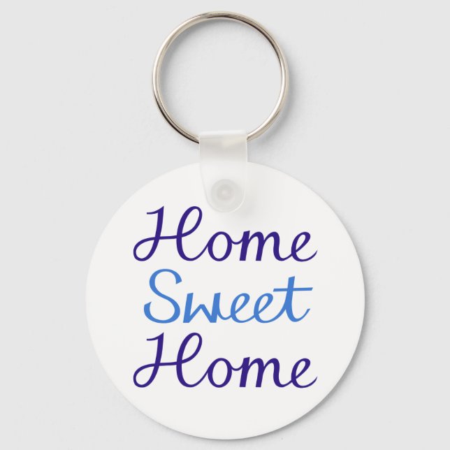 Chaveiro Home Sweet Home Script Design Blue & Cyan (Frente)