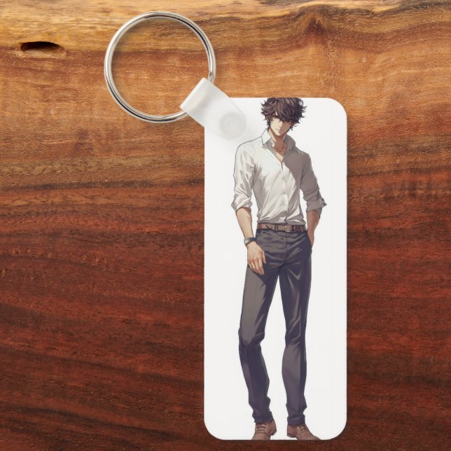 Chaveiro Homem anime elegante (Frente)