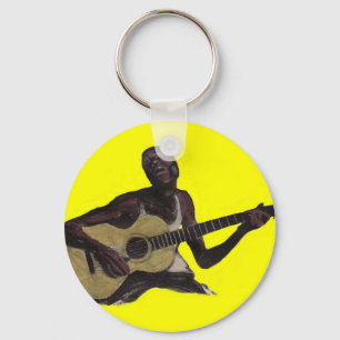 Chaveiro homem azul cantando o blues