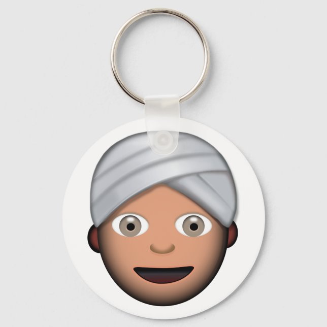 Chaveiro Homem Com Emoji Turban (Frente)