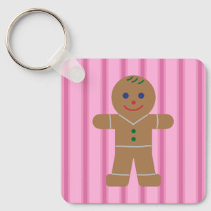 Chaveiro Homem de Gengibre Rosa, Divertido e Rico