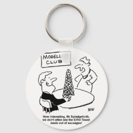 Chaveiro Homem no Modeling Club faz uma Torre Eiffel. Engra