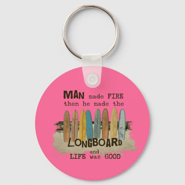 Chaveiro Homem Precoce Surfando Humor com Painéis (Frente)