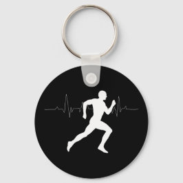 Chaveiro Homem Runners Silhouette HeartBeat Line
