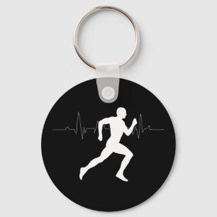 Chaveiro Homem Runners Silhouette HeartBeat Line