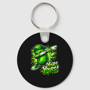 Chaveiro Homem vegetariano verde engraçado fazendo dab pick