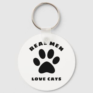 Chaveiro Homens de Verdade Amam Gatos Texto Personalizado