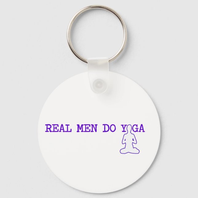 Chaveiro homens de verdade fazem yoga (Frente)