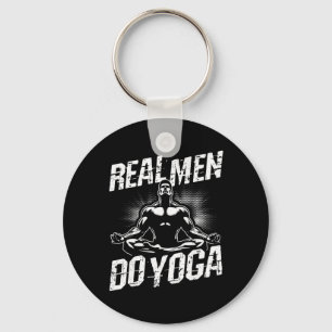 Chaveiro Homens de Verdade Fazem Yoga Pose de Yoga Engraçad