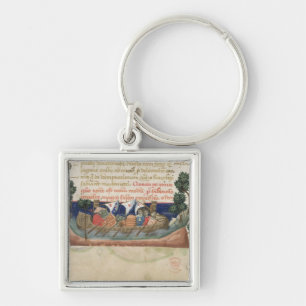 Chaveiro Homens em um barco que toma fontes à Terra Santa