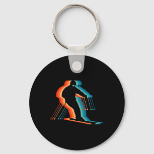 Chaveiro Homens Esqui Retro Amor-r Esquiador Vintage Feito