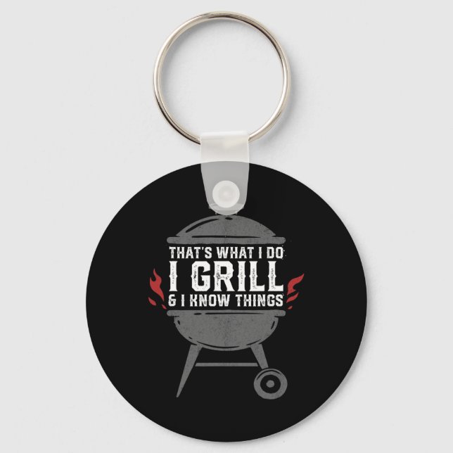 Chaveiro Homens Eu Grelho E Eu Sei Coisas Engraçadas Bbq Gr (Frente)