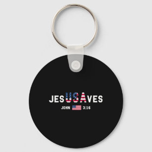 Chaveiro Homens Jesus Salva EUA Bandeira Americana Patrióti