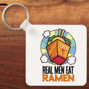 Chaveiro Homens Reais Personalizáveis Comem Ramen