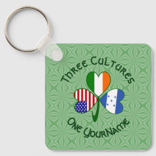 Chaveiro Hondurenho Irish American Flag Shamrock Personaliz