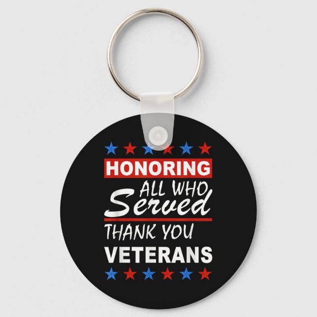 Chaveiro Honrando Todos Que Serviram, Obrigado Dia dos Vete (Frente)