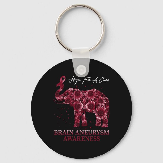 Chaveiro Hope Brain Aneurysm Sensibilização Burgundy (Frente)