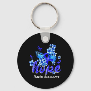Chaveiro Hope Butterfly Fita Azul Conscientização Ataxia