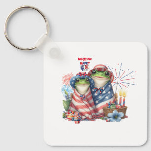 Chaveiro "Hoppy" 4 de julho Sapo de Design do Dia da Indepe
