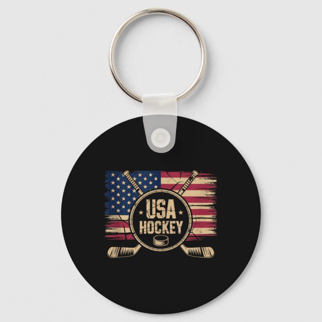 Chaveiro Hóquei da Bandeira Americana (Frente)