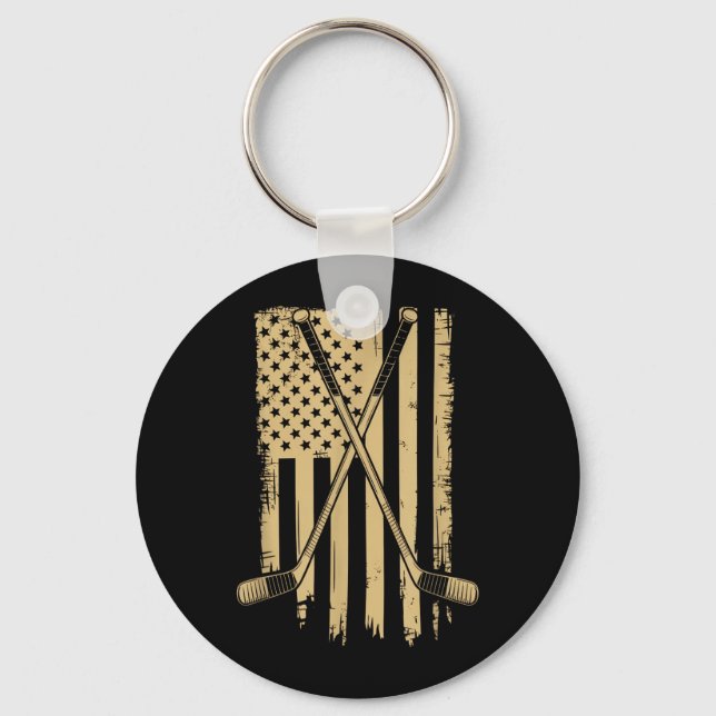 Chaveiro Hóquei da Bandeira Americana (Frente)