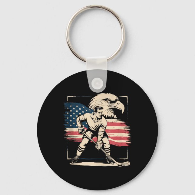 Chaveiro Hóquei da Bandeira Americana (Frente)