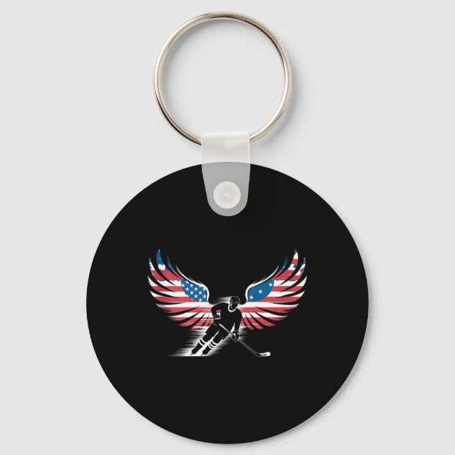 Chaveiro Hóquei da Bandeira Americana (Frente)