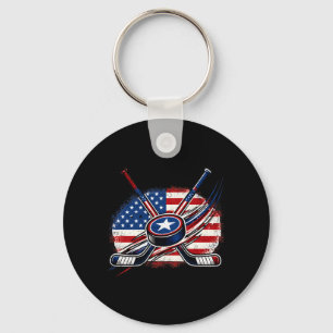 Chaveiro Hóquei de 4 de Julho Bandeira Americana Patriótica