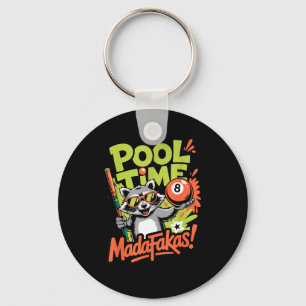 Chaveiro Hora da piscina, seus malucos, guaxinim engraçado