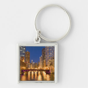 Chaveiro Horizonte de Chicago, Illinois, e Rio Chicago em
