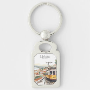 Chaveiro Horizonte de Lisboa Portugal - Arte de viagem de b