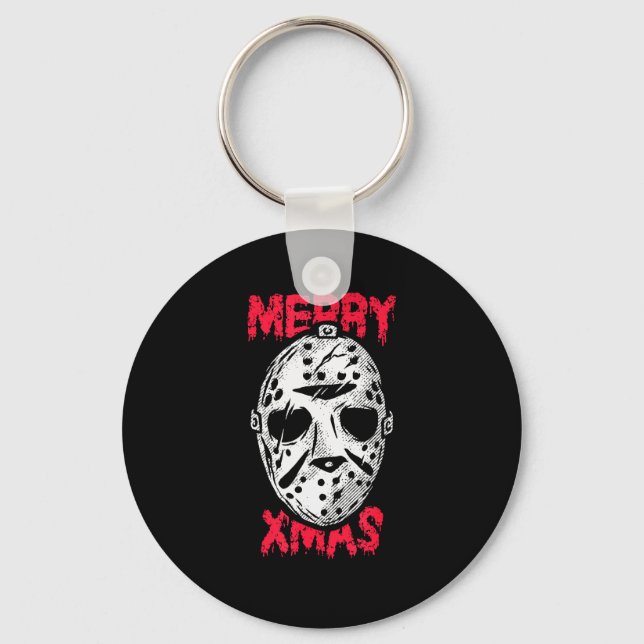 Chaveiro Horror Christmas Merry Xmas Mask  (Frente)