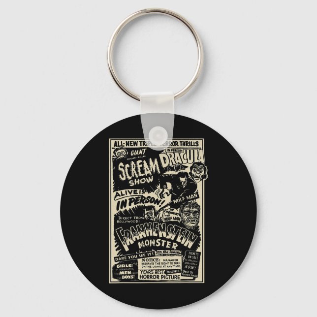 Chaveiro Horror Movie Monster Mummy Dracula Werewolf Franke (Frente)