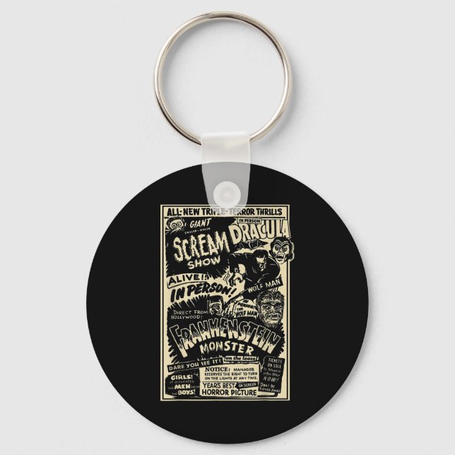 Chaveiro Horror Movie Monster Mummy Dracula Werewolf Franke (Frente)