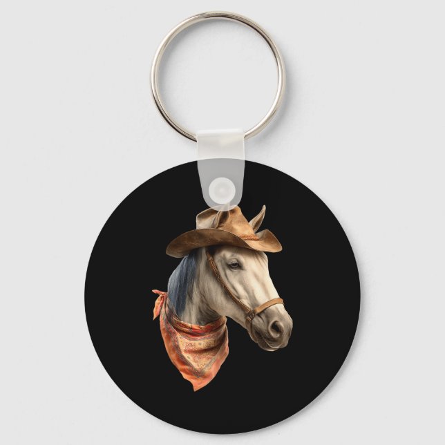 Chaveiro Horse Cowboy Equestrian Riding Funny Graphic  (Frente)