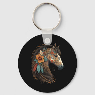 Chaveiro Horse Equestre Retrato da Vaca Ocidental Horsebac
