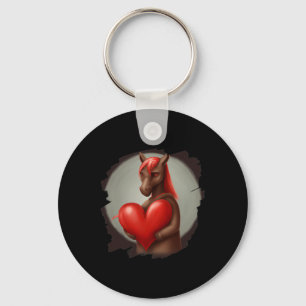 Chaveiro Horse Hugging Heart Dia de os namorados Horseback 